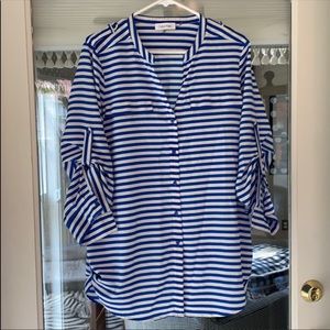 Calvin Klein Long Sleeve, Rolled Up Button Down Shirt